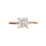 Montura Solitario Media Caña 1.5mm Oro Rosa