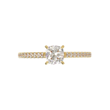 Yellow Gold Cathedral Pavé Frame