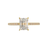Yellow Gold Cathedral Pavé Frame