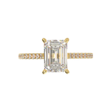 Yellow Gold Cathedral Pavé Frame
