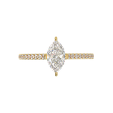 Yellow Gold Cathedral Pavé Frame