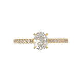 Yellow Gold Cathedral Pavé Frame