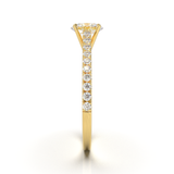 Yellow Gold Cathedral Pavé Frame