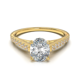 Yellow Gold Cathedral Pavé Frame