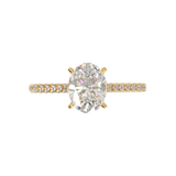 Yellow Gold Cathedral Pavé Frame