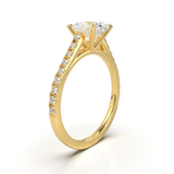 Yellow Gold Cathedral Pavé Frame