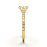 Yellow Gold Cathedral Pavé Frame