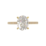 Yellow Gold Cathedral Pavé Frame