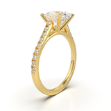 Yellow Gold Cathedral Pavé Frame