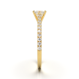 Yellow Gold Cathedral Pavé Frame