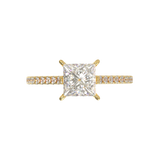 Yellow Gold Cathedral Pavé Frame