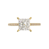 Yellow Gold Cathedral Pavé Frame