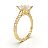 Yellow Gold Cathedral Pavé Frame