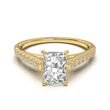 Yellow Gold Cathedral Pavé Frame