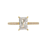 Yellow Gold Cathedral Pavé Frame