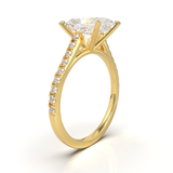 Yellow Gold Cathedral Pavé Frame