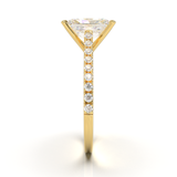 Yellow Gold Cathedral Pavé Frame