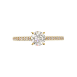 Yellow Gold Cathedral Pavé Frame