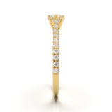 Yellow Gold Cathedral Pavé Frame