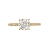 Yellow Gold Cathedral Pavé Frame