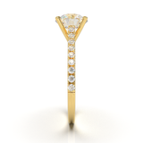 Yellow Gold Cathedral Pavé Frame