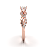 Montura Pavé Trenzado 0.01 Oro Rosa