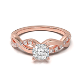 Montura Pavé Trenzado 0.01 Oro Rosa