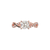 Montura Pavé Trenzado 0.01 Oro Rosa