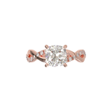 Montura Pavé Trenzado 0.01 Oro Rosa