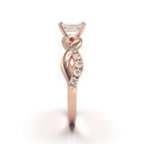Montura Pavé Trenzado 0.01 Oro Rosa