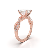 Montura Pavé Trenzado 0.01 Oro Rosa