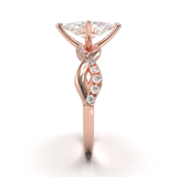 Montura Pavé Trenzado 0.01 Oro Rosa