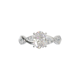 Montura Pavé Trenzado 0.01 Oro Blanco