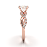 Montura Pavé Trenzado 0.01 Oro Rosa