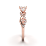 Montura Pavé Trenzado 0.01 Oro Rosa