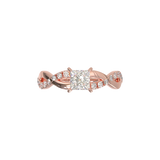 Montura Pavé Trenzado 0.01 Oro Rosa