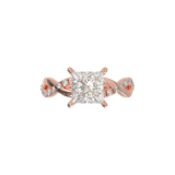 Montura Pavé Trenzado 0.01 Oro Rosa