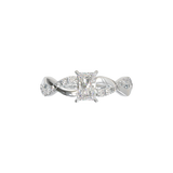 Montura Pavé Trenzado 0.01 Oro Blanco