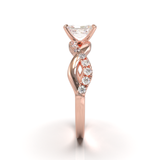 Montura Pavé Trenzado 0.01 Oro Rosa
