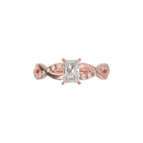 Montura Pavé Trenzado 0.01 Oro Rosa