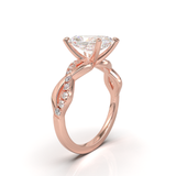 Montura Pavé Trenzado 0.01 Oro Rosa