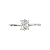Anillo de compromiso Solitario Clásico con Diamante Oval 0.50cts