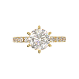 Tiffany Style Pavé Frame Yellow Gold