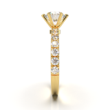 Tiffany Style Pavé Frame Yellow Gold