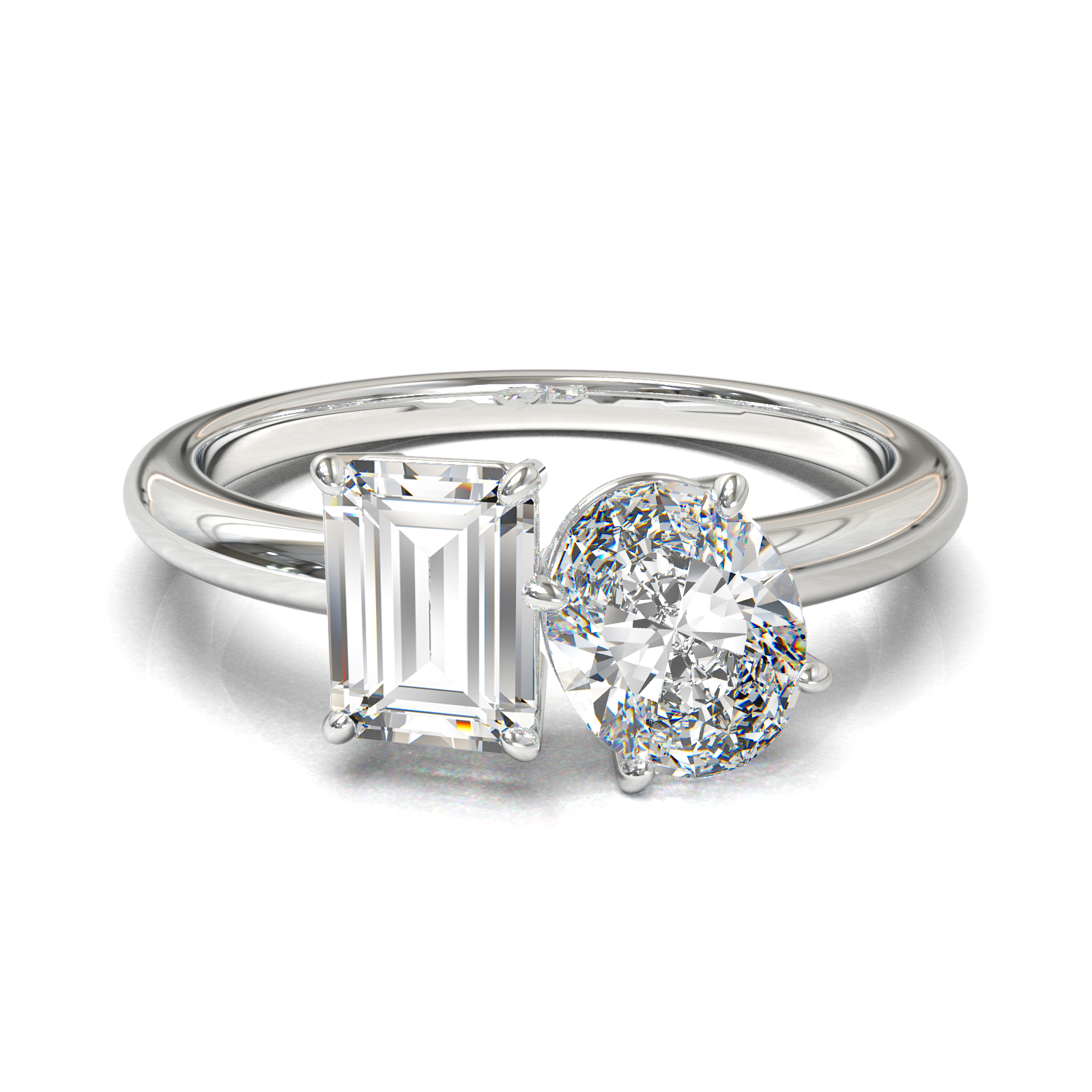 Anillo Tu y Yo Oro Blanco