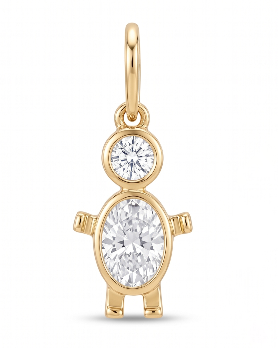 Dije niño con diamantes