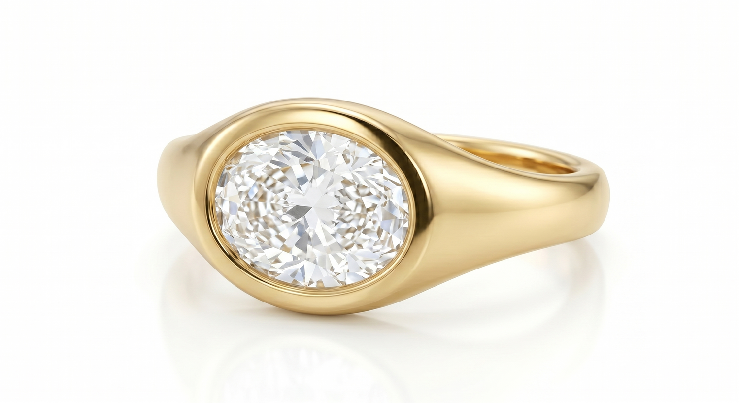 Pinky ring signet con oval