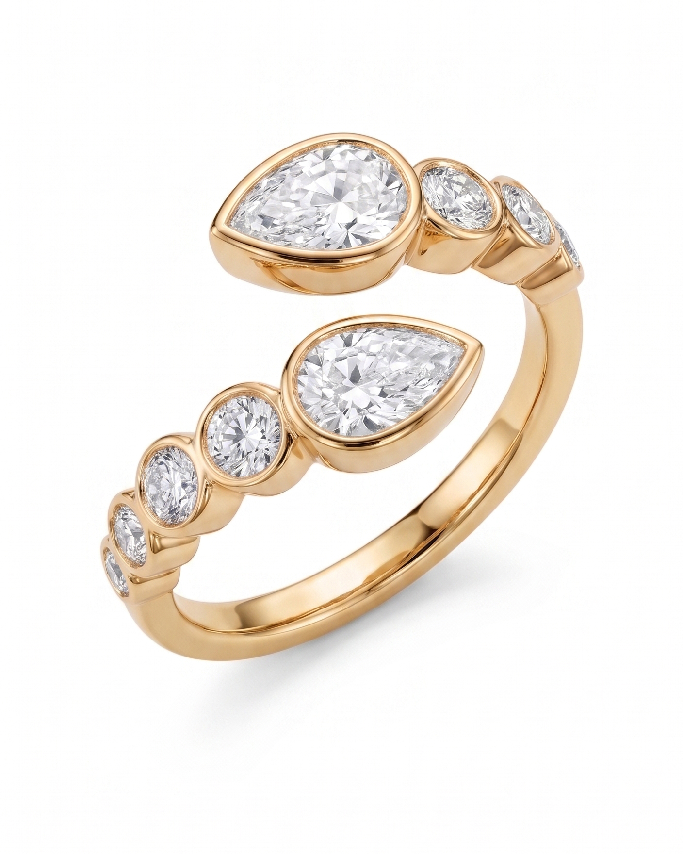Pear y round open ring