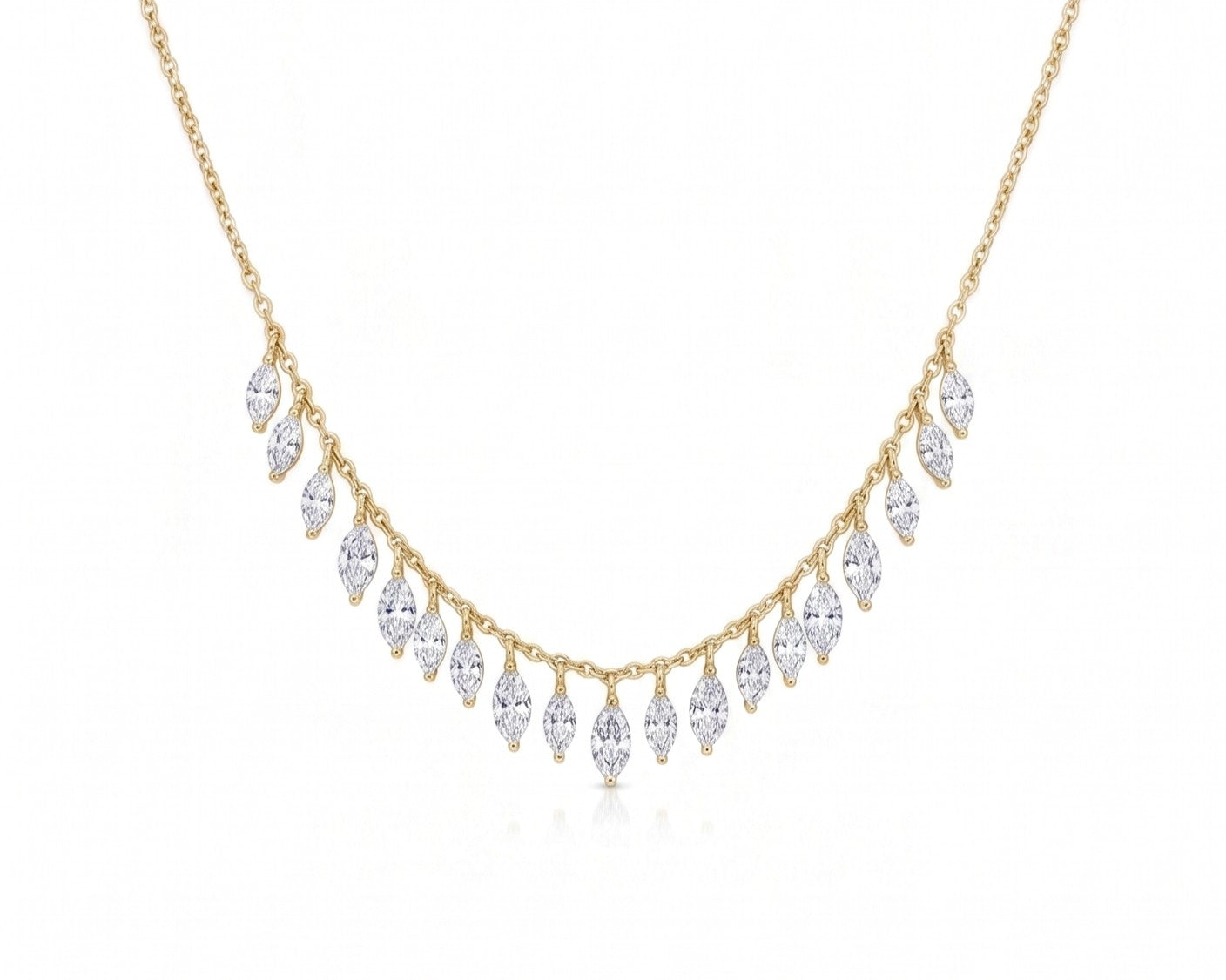 Drilled marquise necklace
