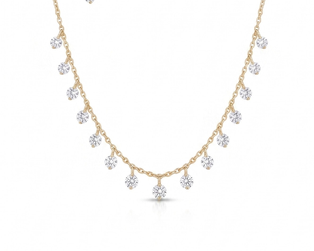 Drilled round drop necklace